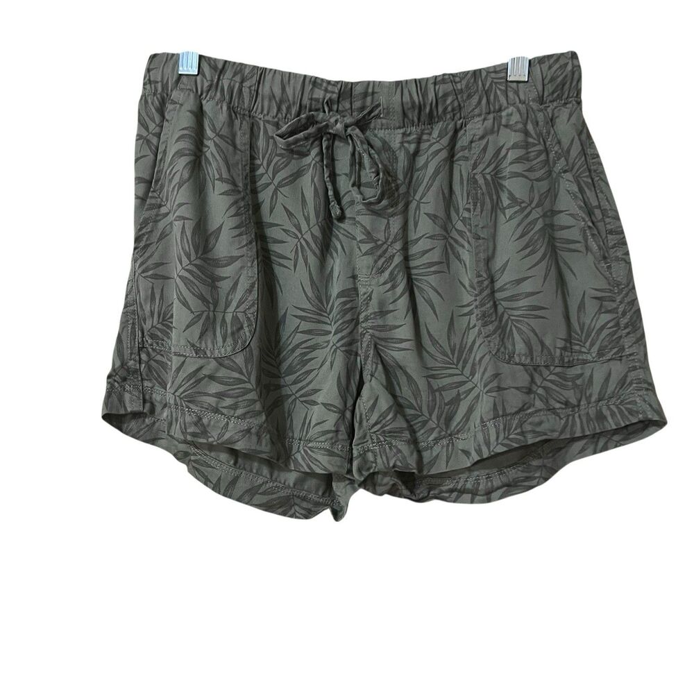 Gap Green Leaf Print Elastic Waist Pull On Shorts Size Small
